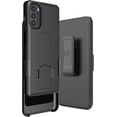 thumbnail image 1 of Case with Clip for Moto G 5G (2022), Nakedcellphone Slim Hard Shell Phone Cover with Kickstand and [Rotating/Ratchet] Belt Hip Holster Holder Combo for Motorola XT2213 Series - Black, 1 of 10