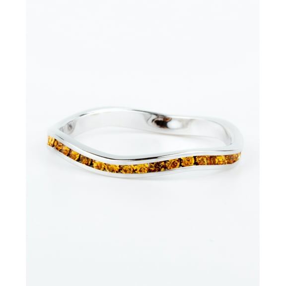 November Swarovski Crystal Stackable ring in Sterling Silver
