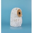 thumbnail image 4 of G6 Collection Handmade White-Washed Wooden Owl Statue Figurine Hoot Sculpture Art Home Decor Accent Handcrafted Decoration, 4 of 5