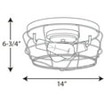 thumbnail image 2 of Progress Lighting, Gauge Collection, 2-Light Flush Mount, Graphite Finish, Open Cage Design, Steel Frame, 2 of 4
