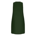 thumbnail image 7 of Yeaiivve Womens Summer Cotton Linen Dresses Sleeveless Knee Length Tank Dress Plain Scoop Neck Sundresses Beach Vacation Dress with Pocket Green,M, 7 of 7