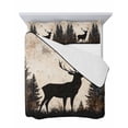 thumbnail image 7 of Vintage Forest Deer Full Size Down Alternative Comforter, Lightweight Comforter Quilt Bedding Set with Pillow Shams Rustic Country Wildlife Woodland All Seasons Bed Comforter Duvet Insert 78"x90", 7 of 7