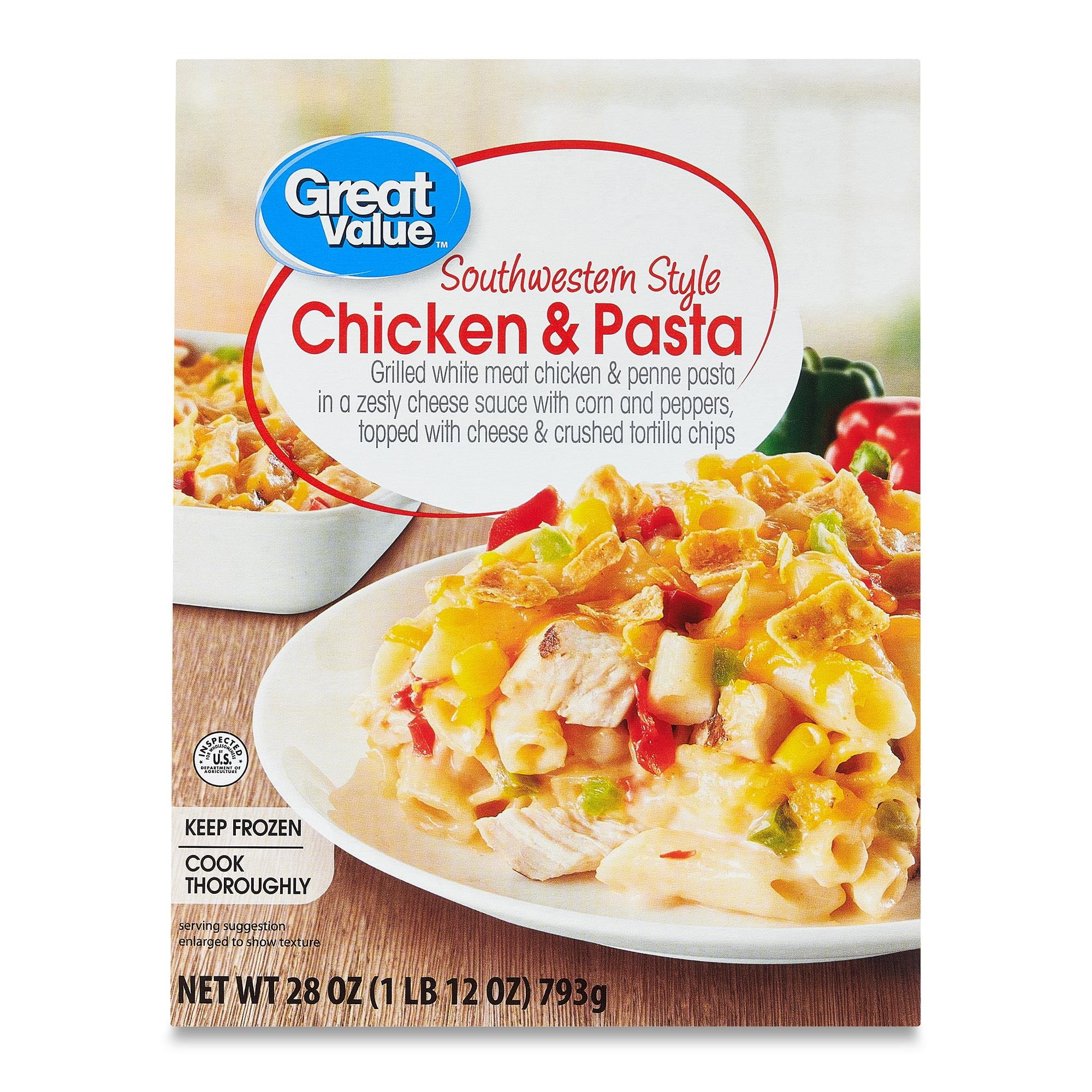 Great Value Southwestern Style Chicken & Pasta, 28 oz (Frozen)