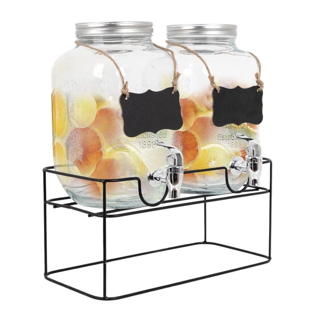 Juego De Dispensadores Bebidas 4 Litros Colorhome Base Metal