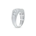 thumbnail image 3 of 10kt White Gold Mens Round Diamond Flat Top Band Ring 1 Cttw, 3 of 4