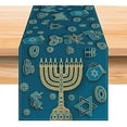thumbnail image 2 of Passover Easter Table Runner Jewish Menorah Hanukkah Holiday Kitchen Coffe Indoor Outdoor Home Party ration cloth, 2 of 6