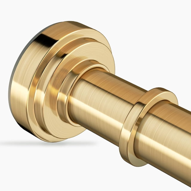 Tringle de Rideau de Douche à Tension Dorée 36-84 Pouces (3-7 Pieds) Ne Rouille Jamais Sans Perçage Antidérapante Tringle de Douche à Ressort à Tension, Tringle à Tension Robuste, Tringle de Rideau Ajustable pour Fenêtre de Salle de Bain Salon
