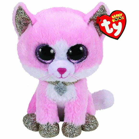 Ty UK Ltd 36489 Fiona Cat Beanie Boo Medium Pink Med Multicoloured