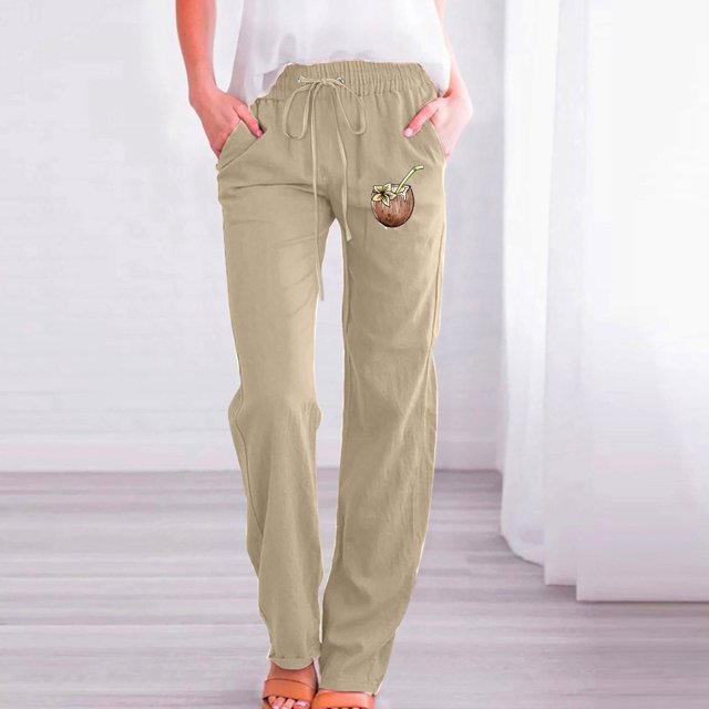 MKLEKYY Vêtements d'Automne Femmes Pantalon Décontracté Confortable Imprimé Numérique Mode Couleur Unie Extensible Femmes