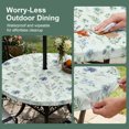 thumbnail image 5 of Round Outdoor Tablecloth with Umbrella Hole and Zipper, Blue Floral Spring Tablecloth with Elastic Waterproof, Sage Green Farmhouse Botanical Chic Patio Table Covers for 31" - 35" Picnic Pool Tables, 5 of 9