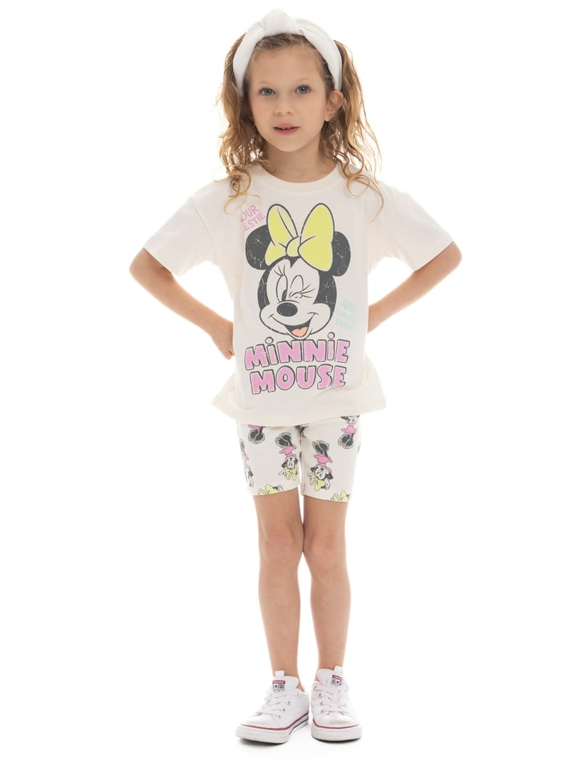 Minnie Mouse Toddler Girl Graphic Tee and Bike Shorts Set, 2-Piece