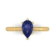 thumbnail image 2 of 1.0ct pear cut blue tanzanite 18k yellow gold Bridal Wedding Engagement Promise Anniversary Ring for Women size 11, 2 of 7