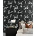 thumbnail image 2 of Harry & Grace Charcoal Playful Zebras Peel and Stick Wallpaper, 2 of 7