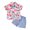 Pink, variant on Toddler Boys Short Suit Adorable Popsicle Print Button Down Shirt with Bow Tie & Shorts 2-Piece Outfit