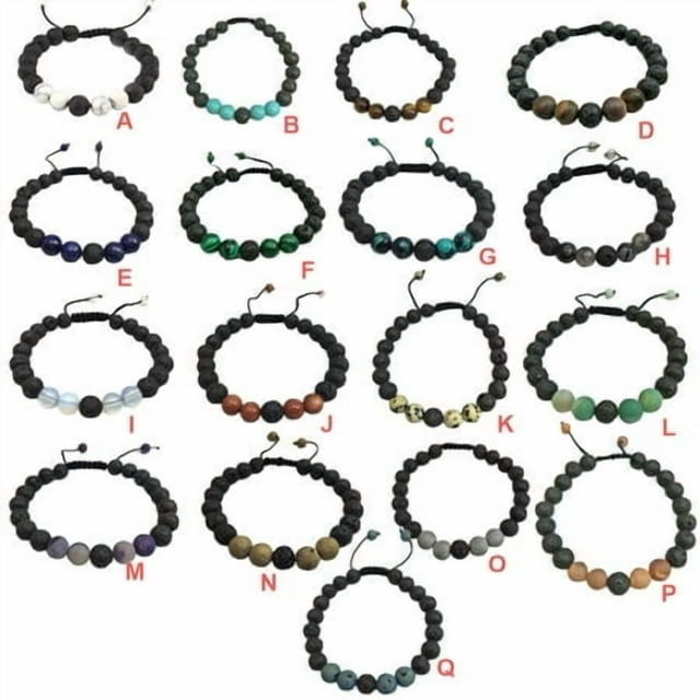 Bracelets Assortis Mode Réglable Noir Mat Noir Perlé Chevilles Mate Roches Diffuseur Bracelet Perles de Prière Femmes Accessoires Cadeaux pour Hommes Ita Creen