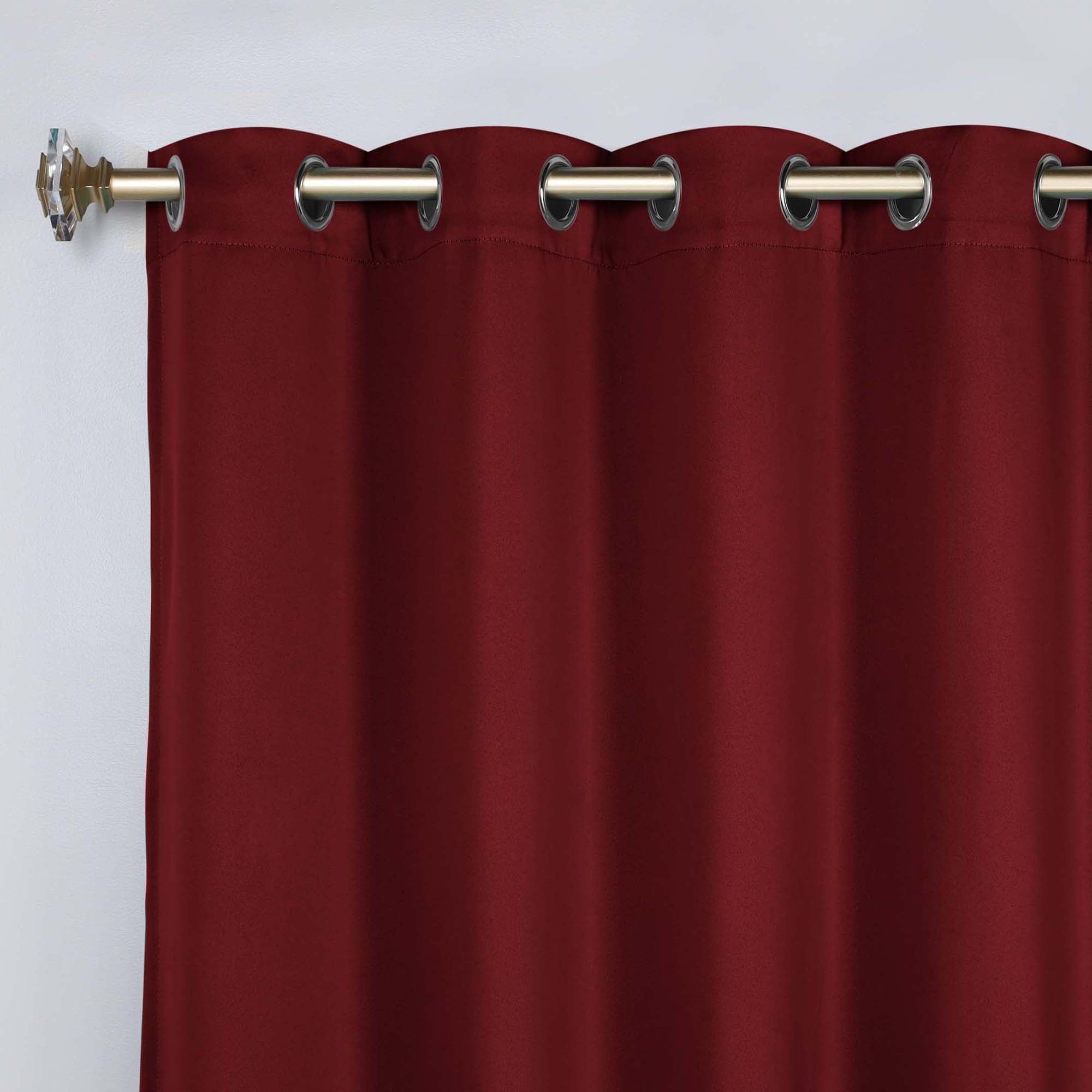 Superior Blackout Solid Light Filtering Grommet Curtain Panel Set, 52" x 84", Sangria