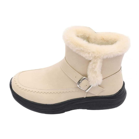 Gyexs Women's Snow Boots Tall, Winter Shoes for Women 2025 Casual, Static Dissipative, Lace-Up, Riding, Aluminum Toe, Men's Fashion, Beige, Size 8