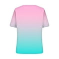thumbnail image 4 of Hvot&aat Women's Summer Fashion Seashell Edge V Neck T-Shirts Petal Short Sleeve Gradient Tops Casual Vacation Outfits, 4 of 4