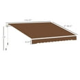thumbnail image 3 of Homiyad 10' x 8' Manual Retractable Awning Sun Shade Shelter for Patio Deck Yard with UV Protection and Easy Crank Opening, Coffee, 3 of 8