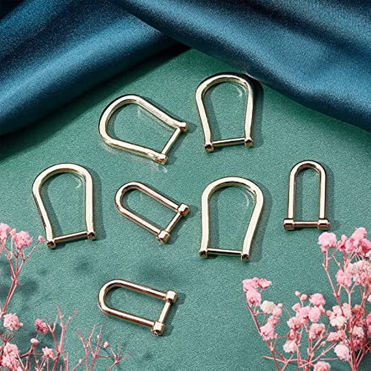 Bobeey 4pcs 1 inch D-Rings Horseshoe Shape D Ring,U Shape D Rings,Screw in  Shackle Horseshoe Shape D Ring DIY Leather Craft Purse Keychain Accessories