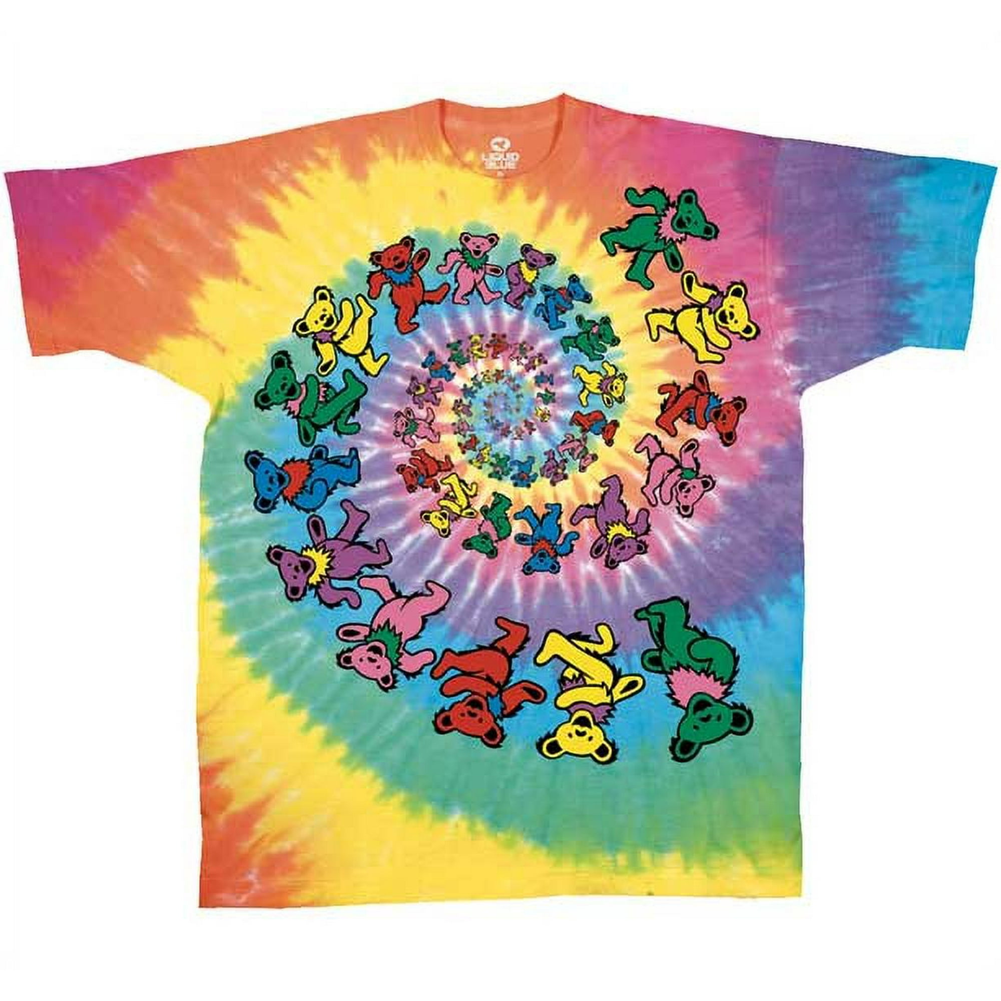 Grateful Dead Spiral Trippy Bears Tie-Dye T-Shirt - XL