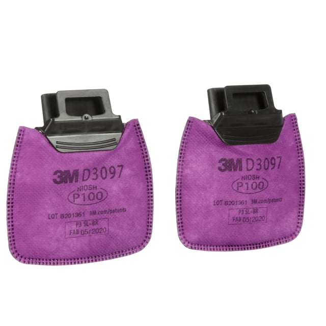 Filtro de respiración 3M P100 Secure Click D3097, 1 par
