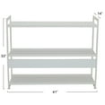 thumbnail image 2 of Household Essentials 3 Tier Low Profile Wide Bookshelf, White Wood and White Metal, 2 of 8