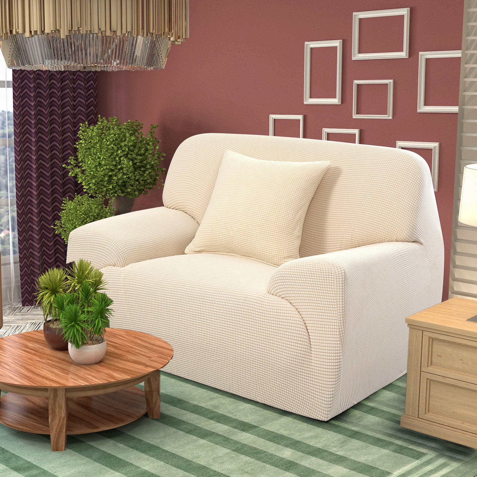 Jacquard Sofa Covers 1Piece 1 Seater Couch Cover Slipcover Furniture