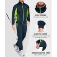 thumbnail image 6 of Little Donkey Andy Men's 2 Piece Full Zip Tracksuit Set, 4 Way Stretch Breathable Athletic Outfit with Reflective Details & Zipper Pockets, for Gym Running Outdoor, Blue Green S, 6 of 9