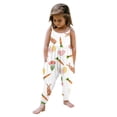 thumbnail image 2 of XDZJLR Combinaison pour Filles Imprimé de Pâques Sans Manches Pantalon Harem Blanc 5-6 Ans, 2 of 5