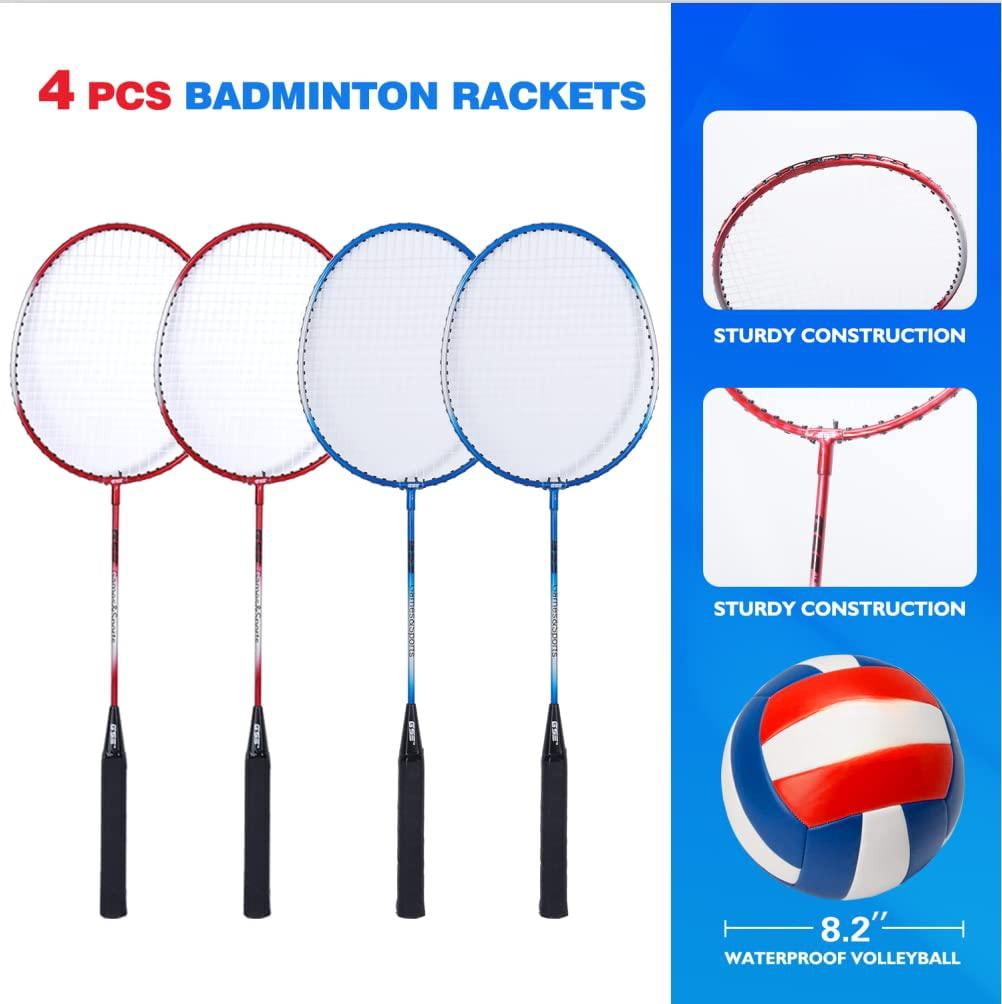 Outdoor Yard Net Game Set For Backyards  Parks Beach Lawn. Volleyball Badminton Or Combo Available