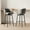 Grey+Black, variant on Beige Grey Velvet 360° Swivel High Stools Set of 2 Comfortable for Small Dining Spaces Anti Slip