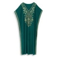 thumbnail image 4 of Moroccan Embroidered Kaftan Abaya Dresses for Women Batwing Sleeve Caftan Loungewear Maxi Beach Tunic Plus Size Africa Robe Casual Summer Outfis, 4 of 9