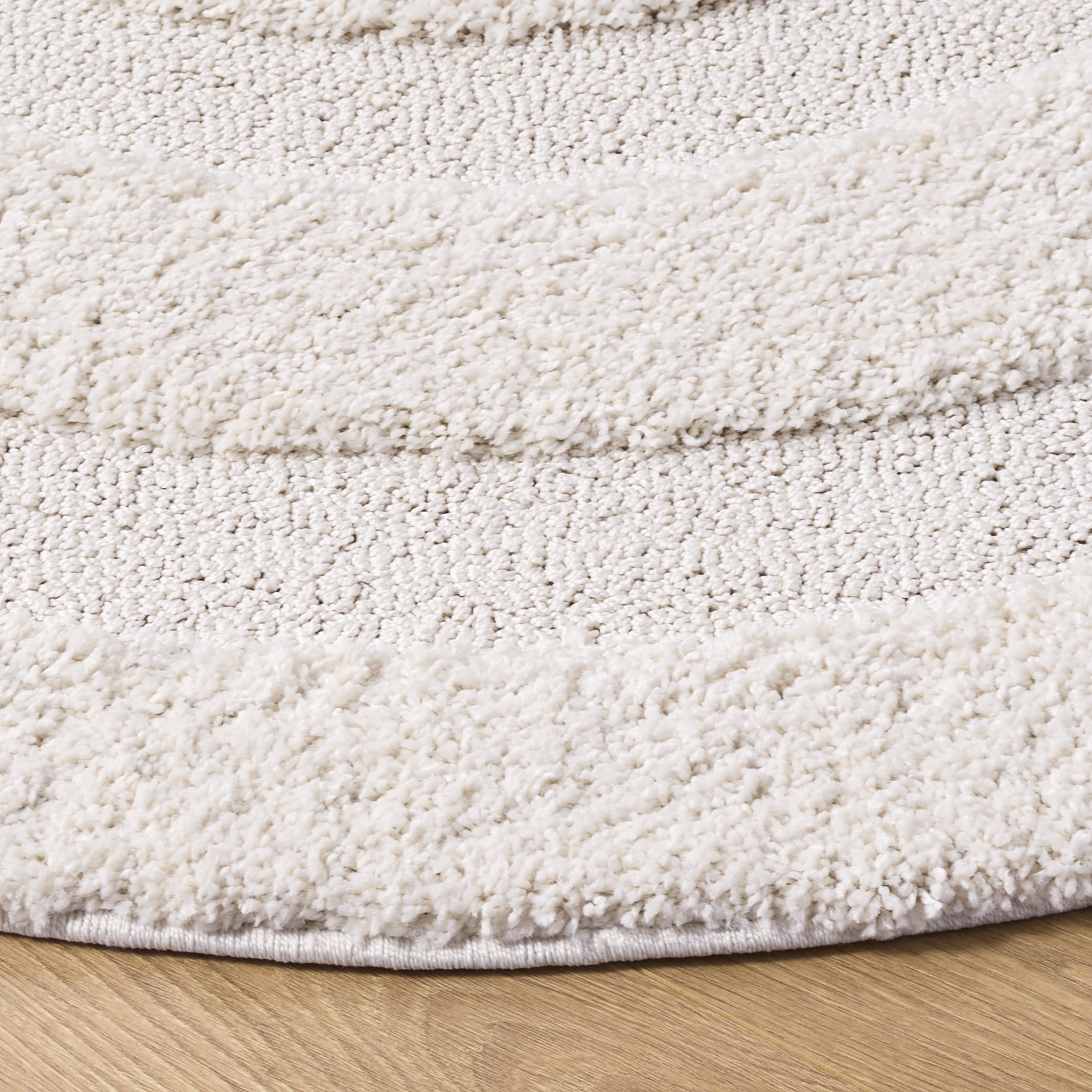 Safavieh Florida Mason Bordered Shag Area Rug, Creme, 9' x 9' Round