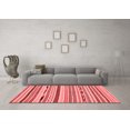 thumbnail image 3 of Ahgly Company Machine Washable Indoor Square Abstract Red Modern Area Rugs, 8' Square, 3 of 4