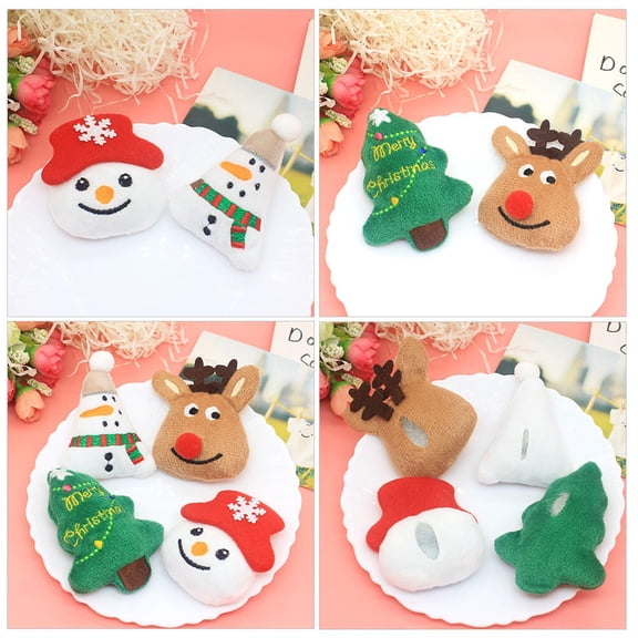 LEORX 8pcs Hair Clips DIY Ornament Assorted Color Christmas Themed Design Decorations for Christmas Party