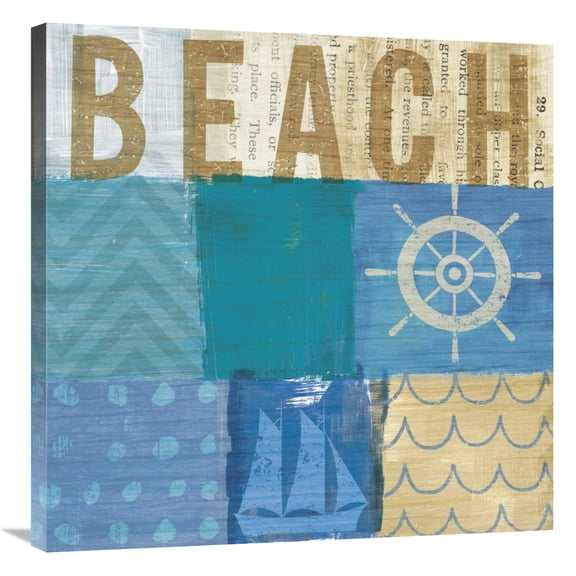 Global Gallery's 'Beachscape Collage IV' By Michael Mullan Stretched Canvas Wall Art