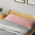 thumbnail image 6 of Washed Linen Style Long Body Pillowcase | 48x150cm (18.89x59.05in) | Soft Polyester Pillow Cover for Pregnancy, Back & Neck Support | Wrinkle & Shrink Resistant | 1 Piece Pink, 6 of 7