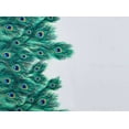 thumbnail image 2 of Zelouf Peacock Feather Print On Charmeuse  , Sewing, DIY, Crafts Fabric by the Yard, White/peacock, 7 Yard, 2 of 2