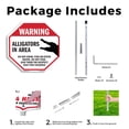 thumbnail image 3 of Warning Alligators in Area Do Not Swim Fish or Enter Water. Do Not Feed. Give Them the Respect That They Deserve 10 inch X 10 inch Octagon Plastic Sign with Aluminum Mounting Stake, 3 of 8