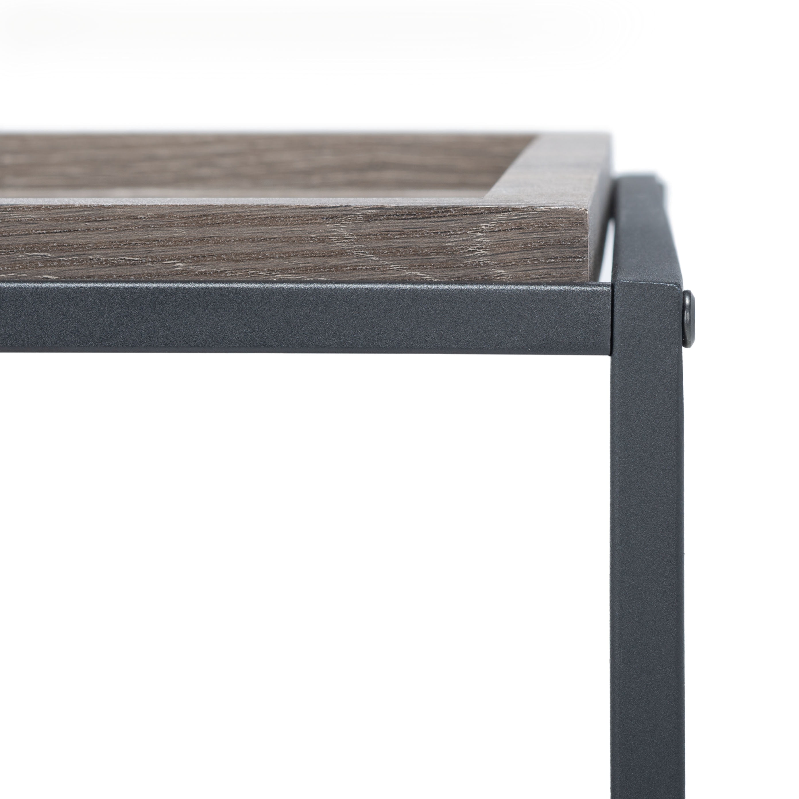 SAFAVIEH Andey Solid Coffee Table, Grey Wash/Black