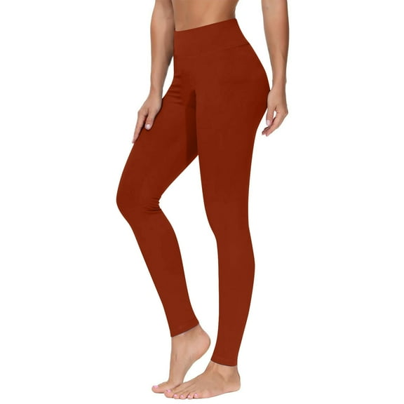 Mingw High Waist Athletic Leggings for Women Tummy Control Ultra Soft Stretchy and Comfortable Yoga Pants for Gym,Brown,S