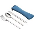 thumbnail image 1 of Travel Flatware Lunch Cutlery Set (Knife Fork Spoon) 3 Piece, 1 of 6