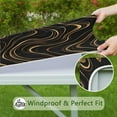 thumbnail image 6 of Black Gold Wave Marble Pattern Square Fitted Tablecloth with Elastic Edge,Square Table Cover,Washable Elastic Table Cover for Home Kitchen Party Decor 34"x34", 6 of 6