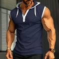 thumbnail image 2 of uikmnh Cute Tank Tops Mens Gym Vest Vest Training Sleeveless Vest Heavy Summer Sport Fitness Hooded Vest for Men Size:L, 2 of 7