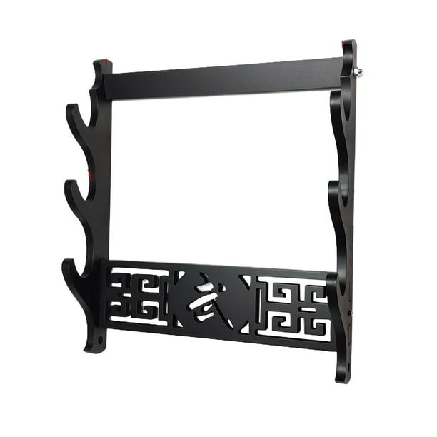 Soporte de samurái montado en la pared, ligero, multiusos, soporte, soporte de , soporte de exhibición Wakizashi para centros comerciales 3 niveles