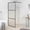 Black-A, variant on Walk-in Shower Wall 45.3x76.8 Inches Black Aluminum Framed Glass Partition