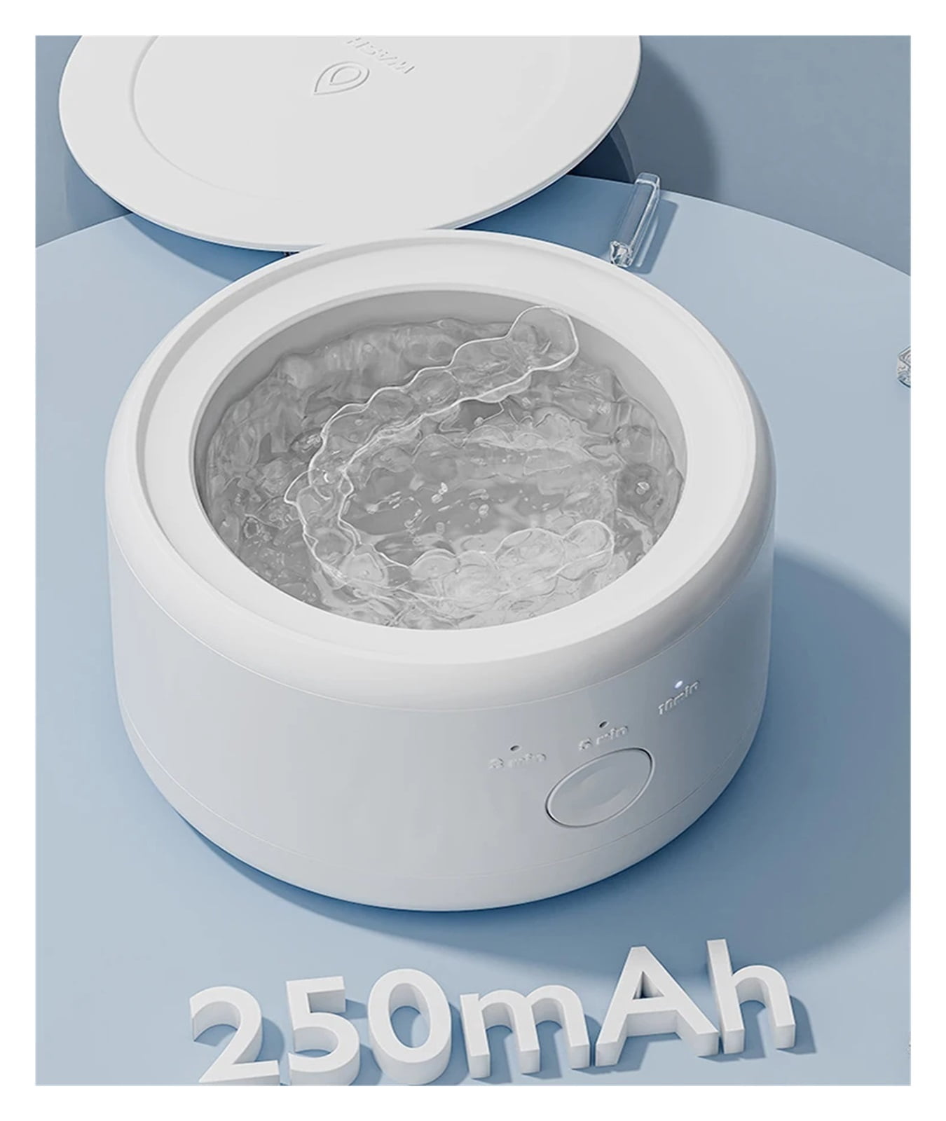 15W Ultrasonic Cleaner for Dentures Professional Ultrasonic Cleaning Machine for All Jewelry Watch Household Washer 160ml