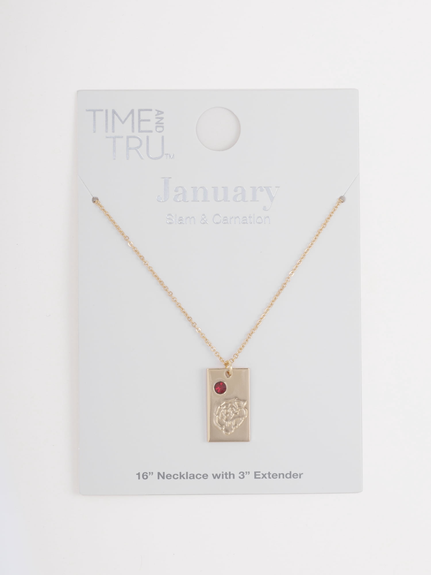 Time and Tru Women's Goldtone Necklace, January Birthstone