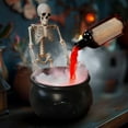 thumbnail image 6 of feimajia Halloween Decoration Set Mist Maker Fogger with Black Witch Cauldron DIY Floating Bottles Halloween Skeleton Guard Spooky Hocus Pocus 50ml, 6 of 9
